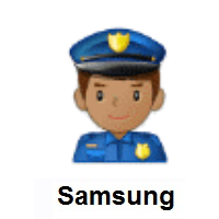 Man Police Officer: Medium Skin Tone on Samsung