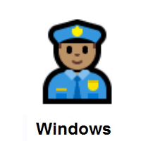Man Police Officer: Medium Skin Tone on Microsoft Windows
