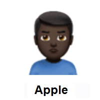Man Pouting: Dark Skin Tone on Apple iOS