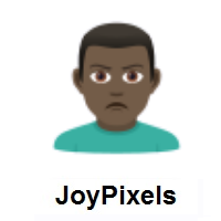 Man Pouting: Dark Skin Tone on JoyPixels