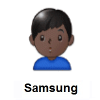 Man Pouting: Dark Skin Tone on Samsung