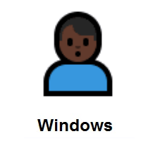 Man Pouting: Dark Skin Tone on Microsoft Windows