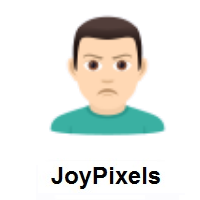 Man Pouting: Light Skin Tone on JoyPixels