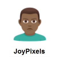 Man Pouting: Medium-Dark Skin Tone on JoyPixels