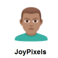 Man Pouting: Medium Skin Tone on JoyPixels