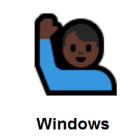 Man Raising Hand: Dark Skin Tone on Microsoft Windows