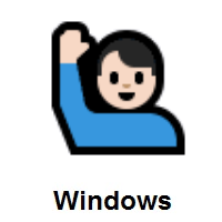 Man Raising Hand: Light Skin Tone on Microsoft Windows