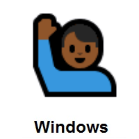 Man Raising Hand: Medium-Dark Skin Tone on Microsoft Windows
