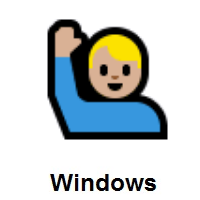 Man Raising Hand: Medium-Light Skin Tone on Microsoft Windows