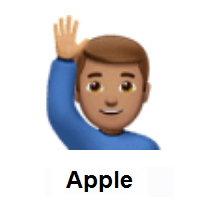Man Raising Hand: Medium Skin Tone on Apple iOS