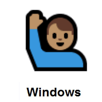 Man Raising Hand: Medium Skin Tone on Microsoft Windows