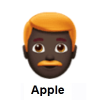 Man: Red Hair: Dark Skin Tone on Apple iOS