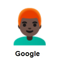 Man: Red Hair: Dark Skin Tone on Google Android