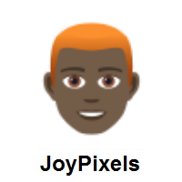 Man: Red Hair: Dark Skin Tone on JoyPixels