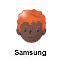 Man: Red Hair: Dark Skin Tone on Samsung