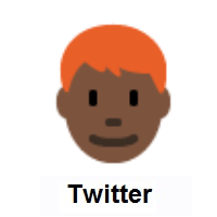 Man: Red Hair: Dark Skin Tone on Twitter Twemoji