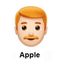 Man: Red Hair: Light Skin Tone on Apple iOS