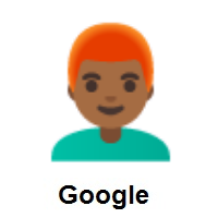 Man: Red Hair: Medium-Dark Skin Tone on Google Android
