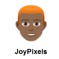 Man: Red Hair: Medium-Dark Skin Tone on JoyPixels
