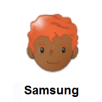 Man: Red Hair: Medium-Dark Skin Tone on Samsung