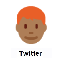 Man: Red Hair: Medium-Dark Skin Tone on Twitter Twemoji