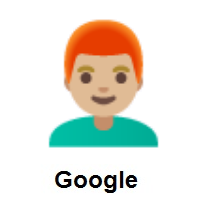 Man: Red Hair: Medium-Light Skin Tone on Google Android