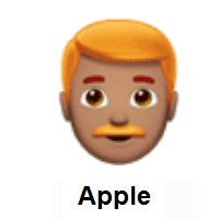 Man: Red Hair: Medium Skin Tone on Apple iOS