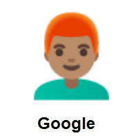 Man: Red Hair: Medium Skin Tone on Google Android