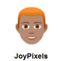 Man: Red Hair: Medium Skin Tone on JoyPixels