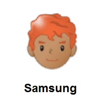 Man: Red Hair: Medium Skin Tone on Samsung