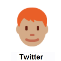 Man: Red Hair: Medium Skin Tone on Twitter Twemoji