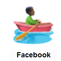 Man Rowing Boat: Dark Skin Tone on Facebook