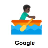 Man Rowing Boat: Dark Skin Tone on Google Android