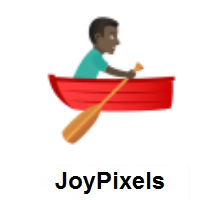 Man Rowing Boat: Dark Skin Tone on JoyPixels