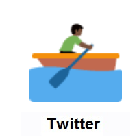 Man Rowing Boat: Dark Skin Tone on Twitter Twemoji