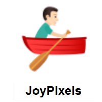 Man Rowing Boat: Light Skin Tone on JoyPixels
