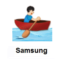 Man Rowing Boat: Light Skin Tone on Samsung