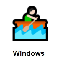 Man Rowing Boat: Light Skin Tone on Microsoft Windows