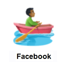 Man Rowing Boat: Medium-Dark Skin Tone on Facebook