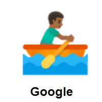 Man Rowing Boat: Medium-Dark Skin Tone on Google Android