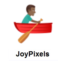 Man Rowing Boat: Medium-Dark Skin Tone on JoyPixels