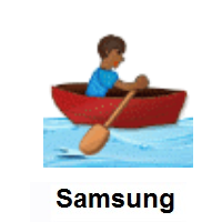 Man Rowing Boat: Medium-Dark Skin Tone on Samsung