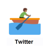 Man Rowing Boat: Medium-Dark Skin Tone on Twitter Twemoji
