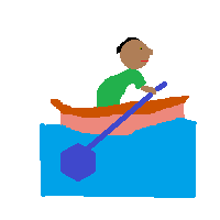 Man Rowing Boat: Medium-Dark Skin Tone