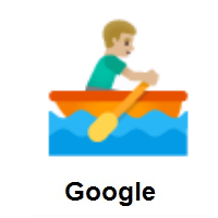 Man Rowing Boat: Medium-Light Skin Tone on Google Android
