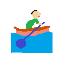 Man Rowing Boat: Medium-Light Skin Tone