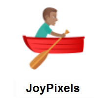 Man Rowing Boat: Medium Skin Tone on JoyPixels