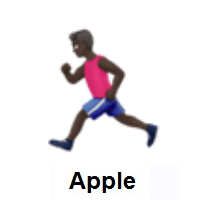 Man Running: Dark Skin Tone on Apple iOS