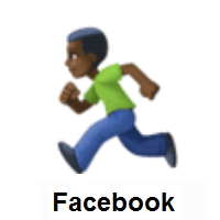 Man Running: Dark Skin Tone on Facebook