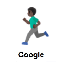 Man Running: Dark Skin Tone on Google Android